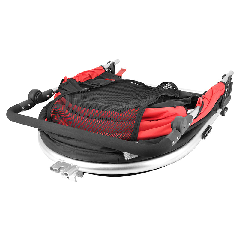Remorque enfant poussette 2 places alu rouge – 36 kg – vue 2