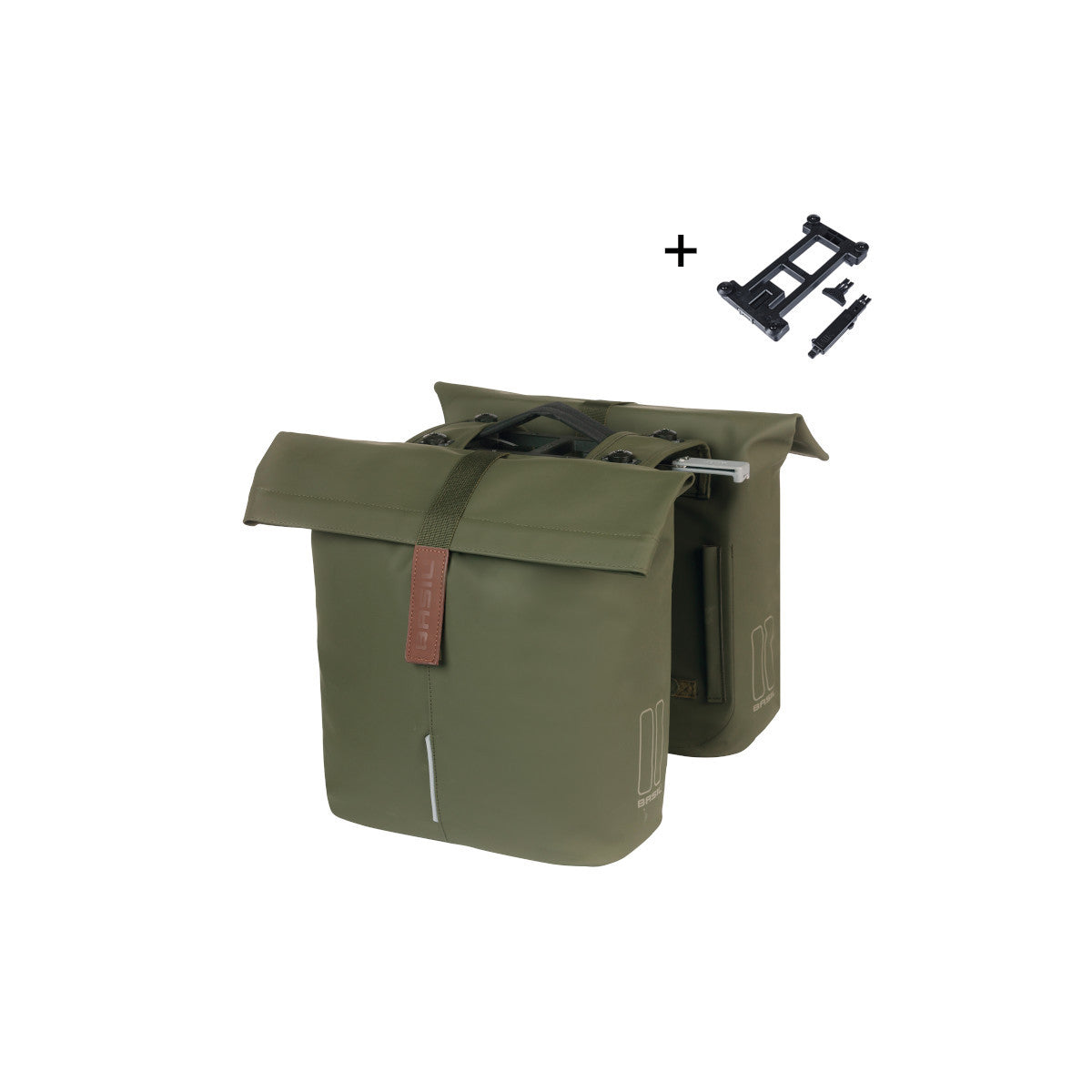 Sacoche double City BASIL – 28-32 L / MIK / Vert mousse