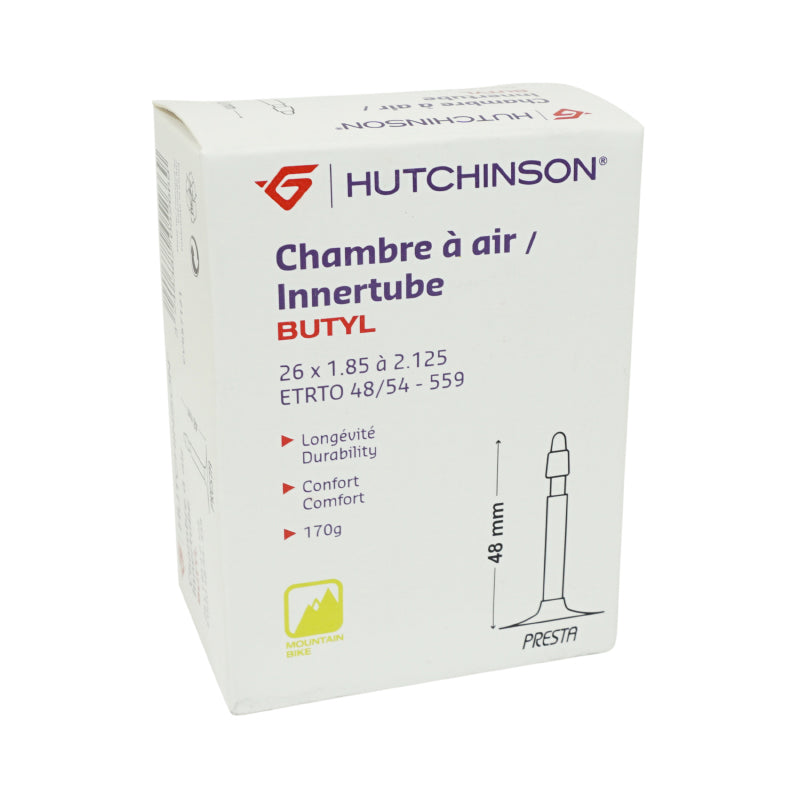 Chambre à air 26 x 1,85-2,125 Hutchinson valve Presta 48 mm – offre spéciale