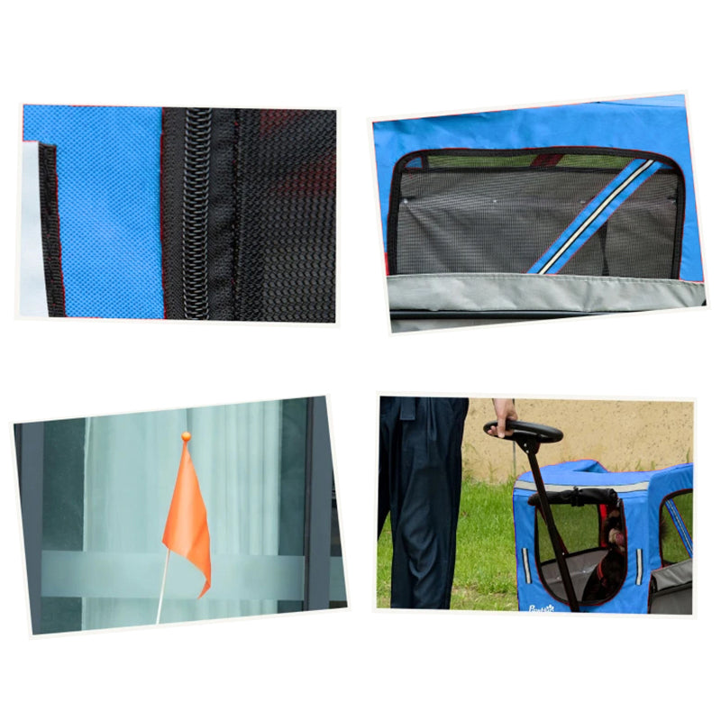 Remorque utilitaire et petit chien bleu-gris roues 12" – 30 kg – vue 2