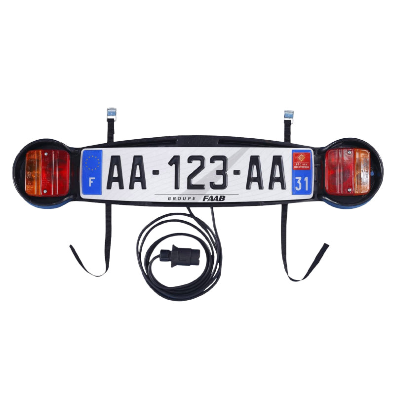 Support de plaque d'immatriculation avec feux 7 broches