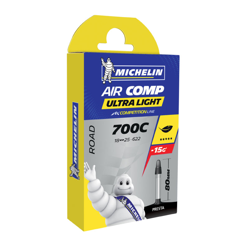 Chambre à air 700 x 18-25 Michelin Ultralight valve Presta 80 mm
