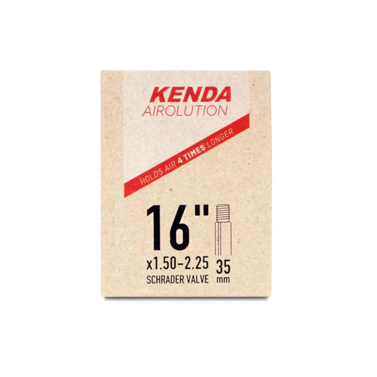 Chambre à air Airolution valve Schrader 35 mm KENDA – 16 x 1,5-2,25