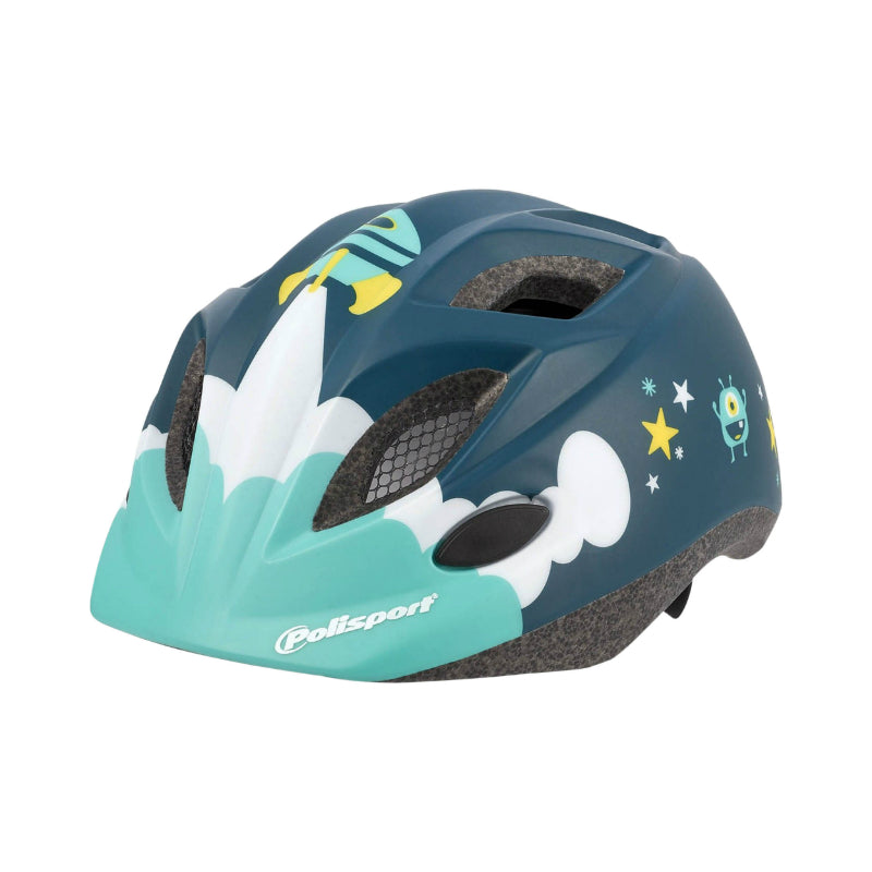 Casque vélo enfant Polisport Spaceship bleu mat 48-52