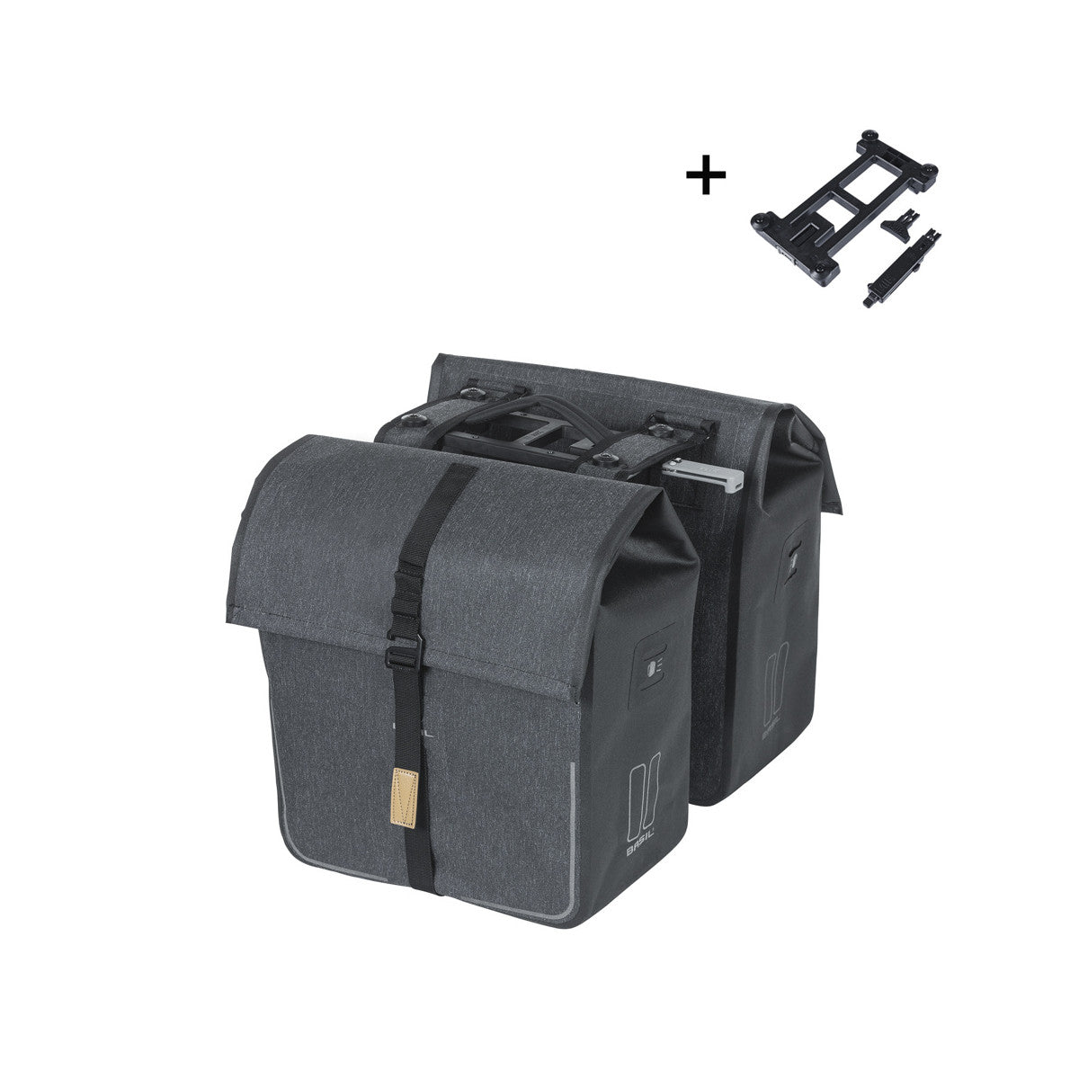 Sacoche double City BASIL – 50 L / MIK / Charbon