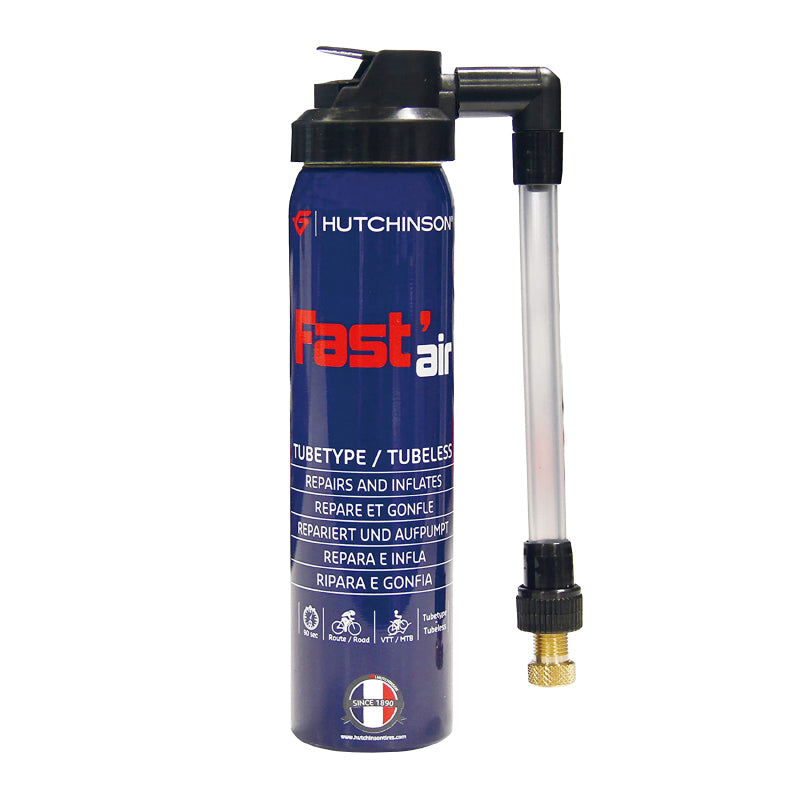 Bombe anti-crevaison Hutchinson Fast'Air latex chambre et tubeless 75 ml