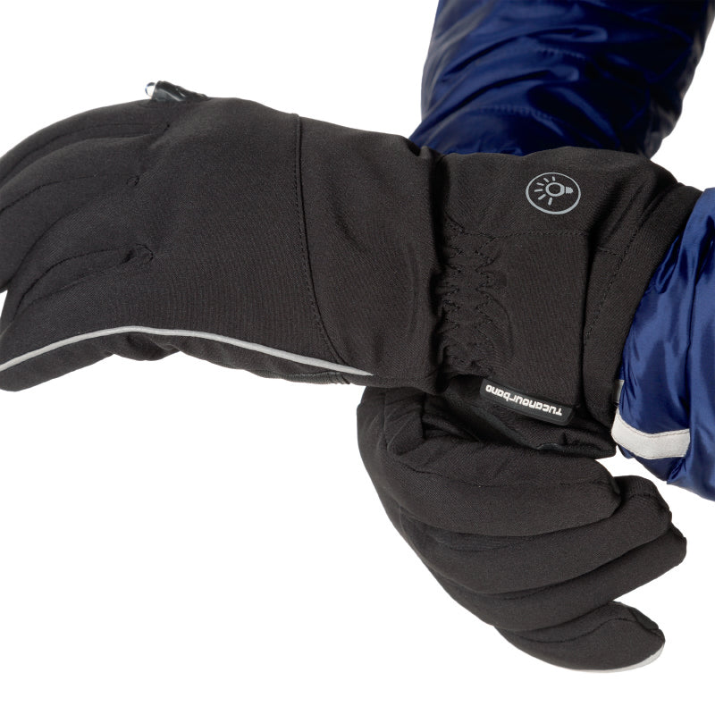 Gants longs city Tucano Lux noirs taille M avec LED USB (paire)