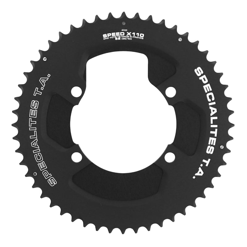 Plateau route TA 4 br. 110 mm extérieur noir 11 v – 52 dents