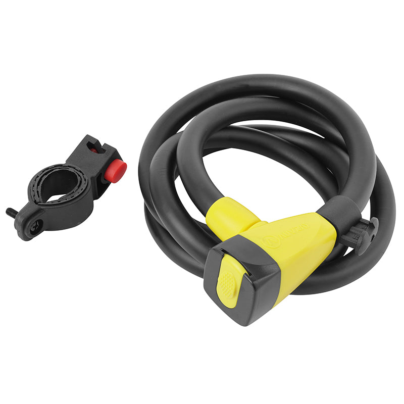 Antivol spirale à clé Auvray Ø 15 mm 1,50 m noir mat avec support