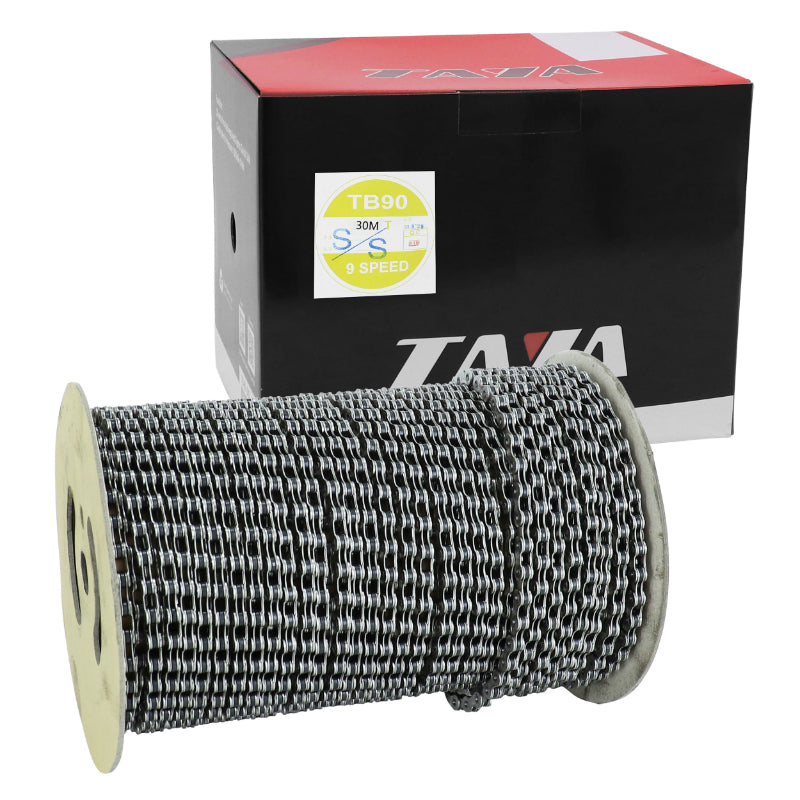 Chaîne 9 vitesses argent (rouleau de 30 m avec 30 attaches)
