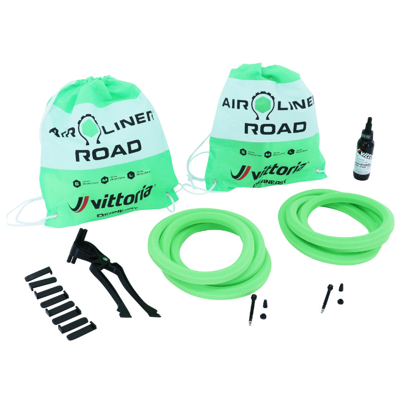 Mousses anti-crevaison route tubeless Vittoria 700 x 25 avec liquide et outil (paire)