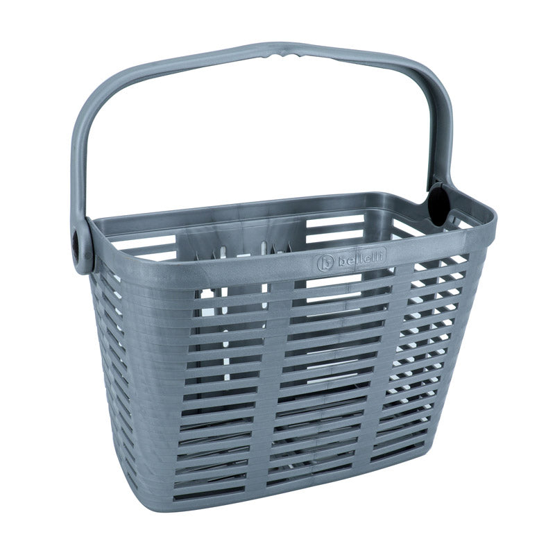 Panier avant plastique Bellelli gris pour VAE fixation clips 90 mm
