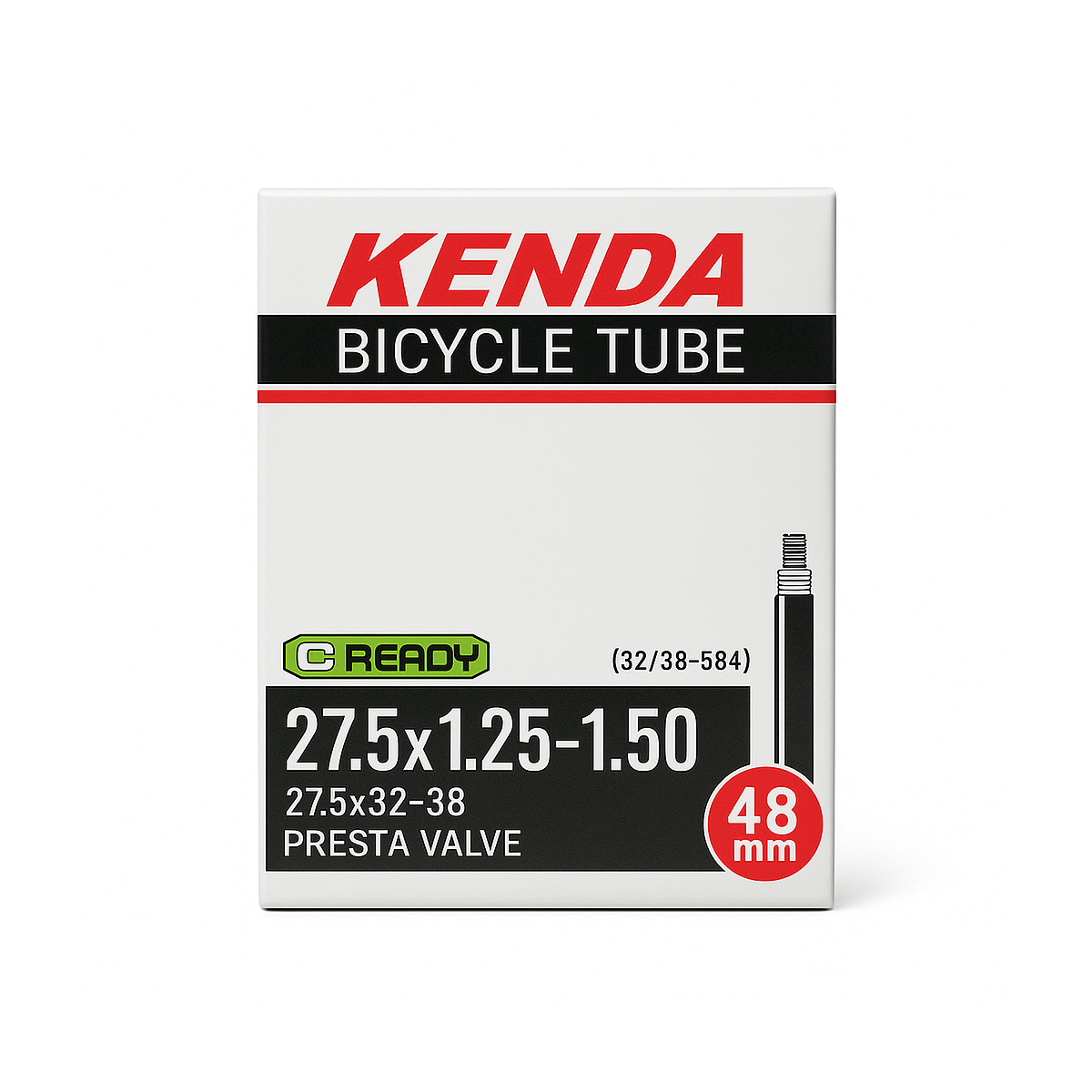 Chambre à air 27,5" KENDA – 27,5 x 2,00-2,40 / Presta 48 mm (réf. KN5K503589)