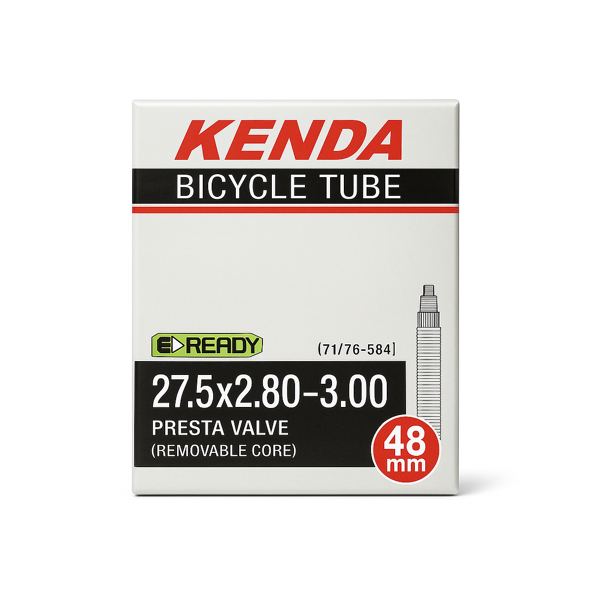 Chambre à air 27,5" KENDA – 27,5 x 2,80-3,00 / Presta 48 mm obus démontable