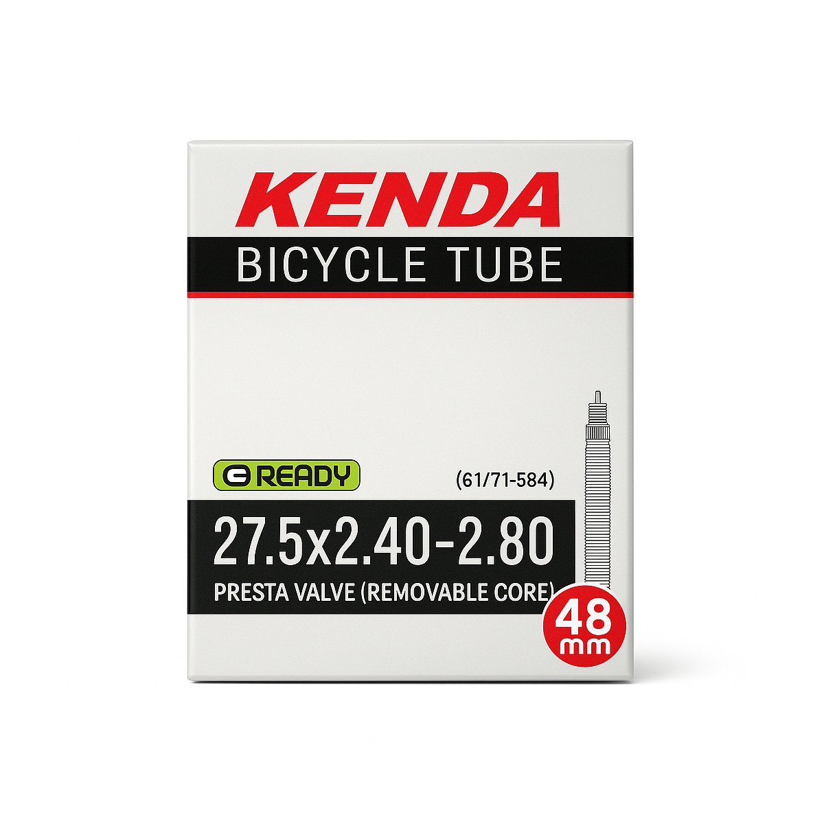 Chambre à air 27,5" KENDA – 27,5 x 2,40-2,80 / Presta 48 mm obus démontable