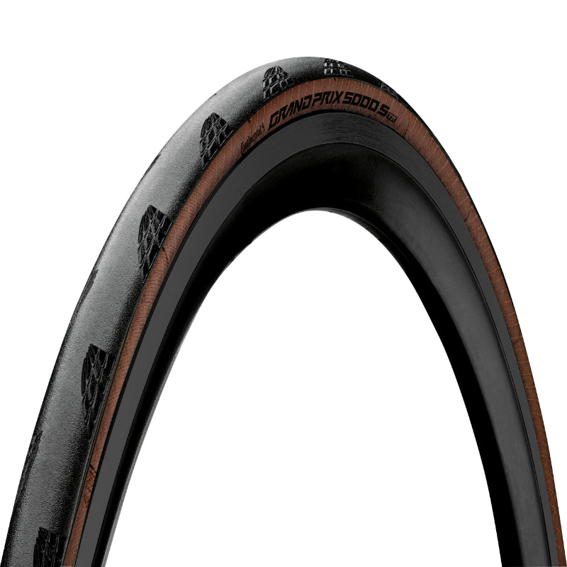 Pneu route Continental Grand Prix 5000S noir flanc marron tringle souple tubeless ready – 700 x 32 (32-622)