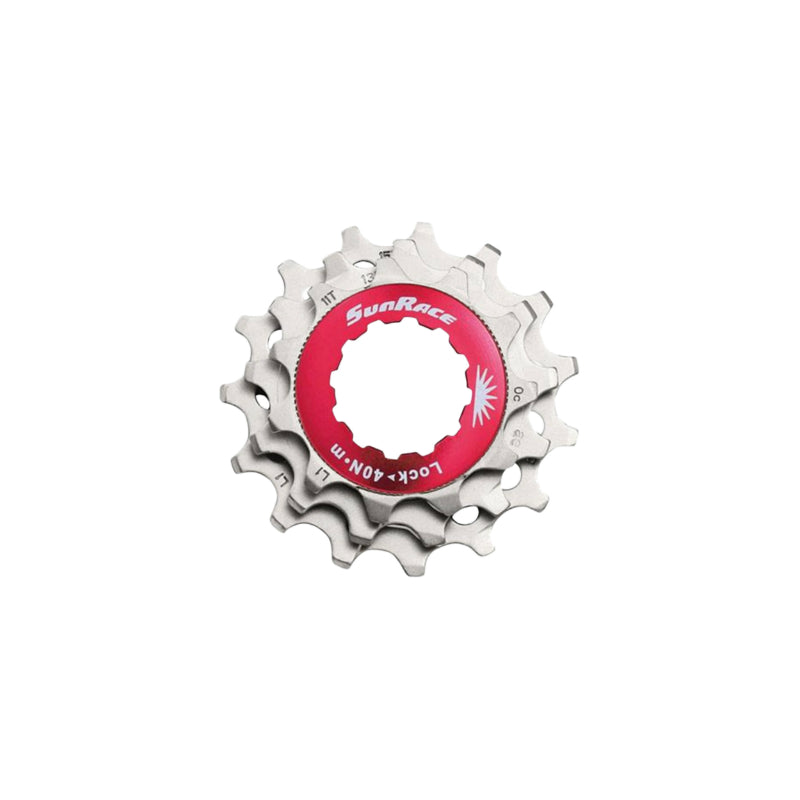 Kit 3 pignons Sunrace 11-13-15 avec contre-écrou pour cassette – 11 v Argent