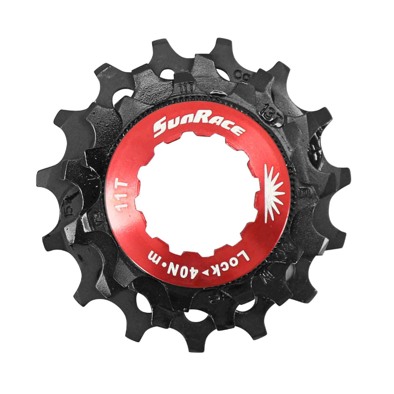 Kit 3 pignons Sunrace 11-13-15 avec contre-écrou pour cassette – 12 v Noir