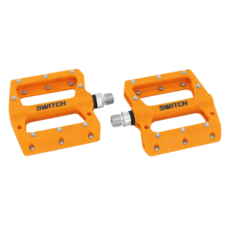 Pédales plateforme VTT Switch Jump résine à picots (paire) – Orange
