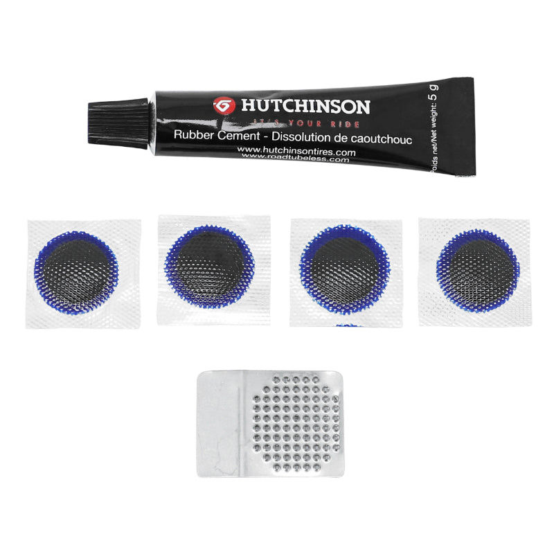 Kit de réparation tubeless route Hutchinson par l'intérieur 4 patchs 17 mm