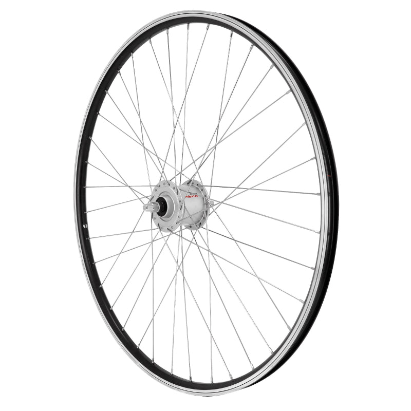 Roue avant VTC 700 ER10 noire moyeu dynamo Shimano 3 W
