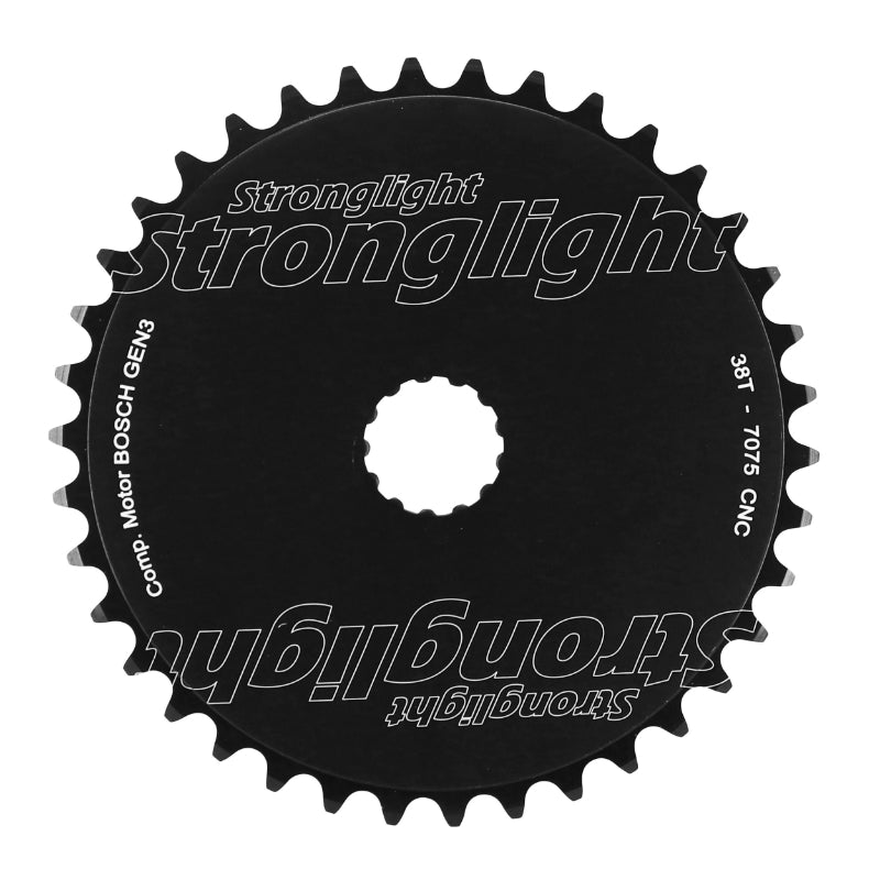 Plateau VAE Stronglight Direct Mount pour Bosch 3e gén. mono noir avec rondelle de déport – 38 dents