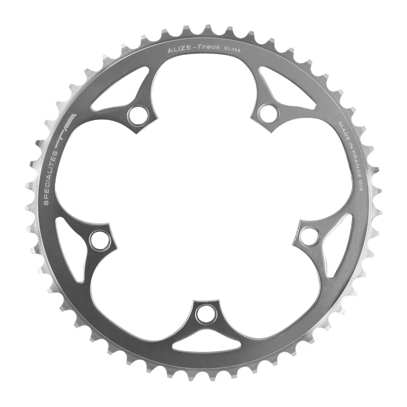 Plateau piste TA 5 br. 130 mm argent chaîne 1/8" – 51 dents
