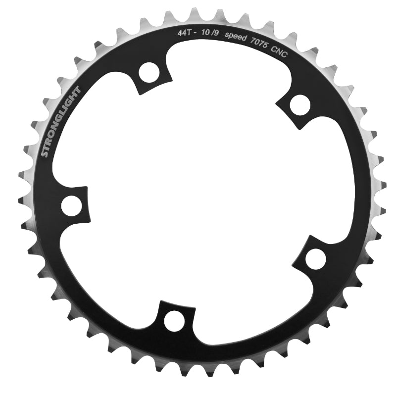 Plateau route Stronglight 5 branches 130 mm type Shimano intérieur noir 9-10 v – 44 dents