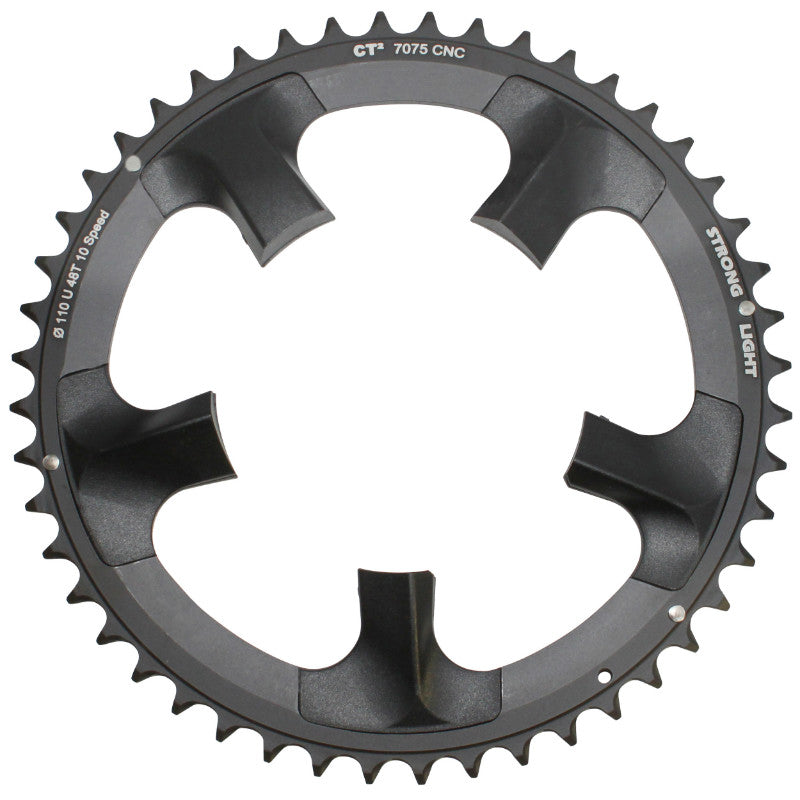 Plateau route Stronglight 5 branches 110 mm pour Shimano Ultegra 6750 extérieur noir CT2 10 v – 48 dents