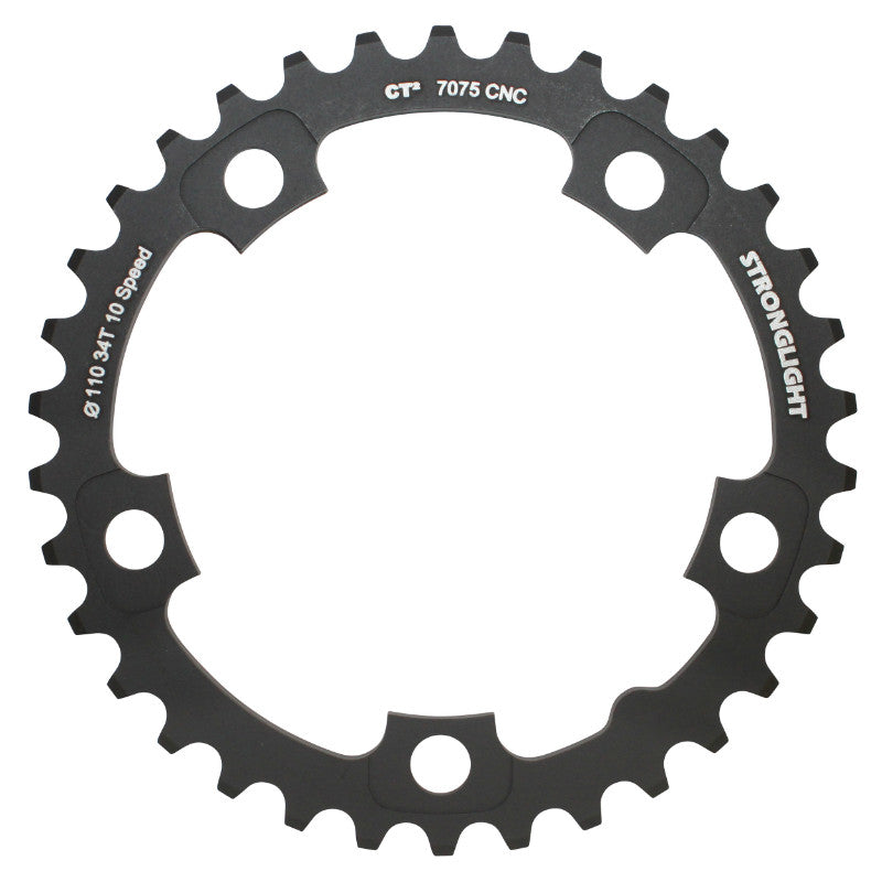 Plateau route Stronglight 5 branches 110 mm pour Shimano Ultegra 6750 intérieur noir CT2 10 v – 34 dents