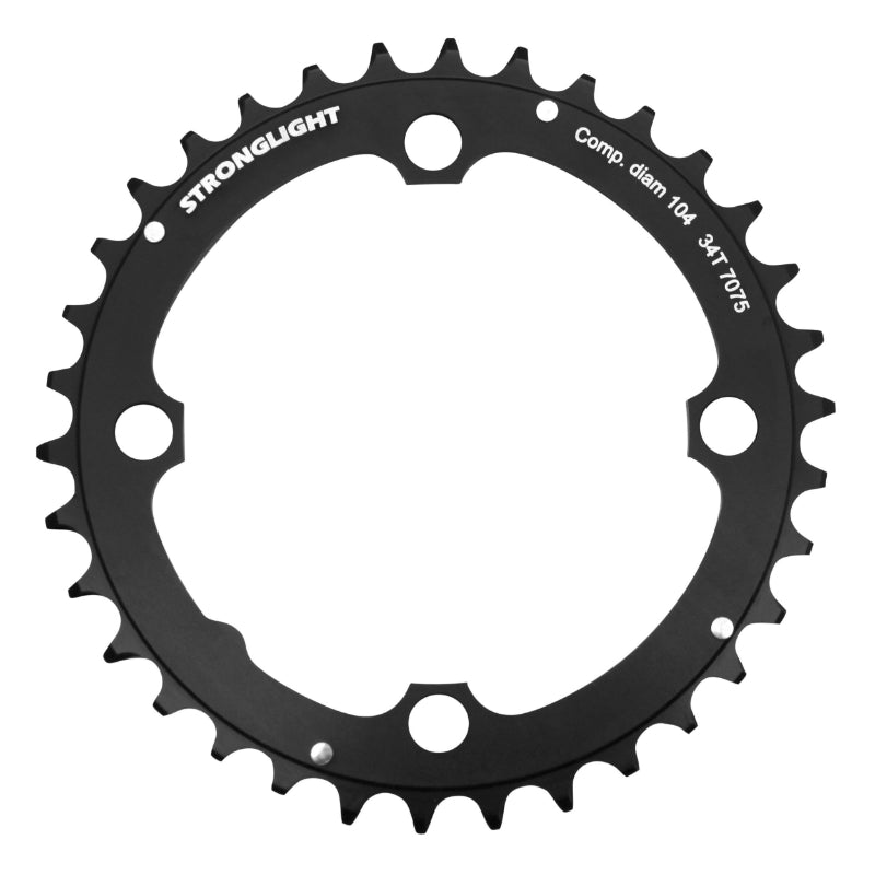 Plateau VTT Stronglight 4 branches 104 mm milieu triple noir 8-9 v ép. 4 mm – 34 dents