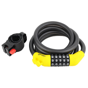 Antivol spirale à combinaison Auvray Ø 12 mm 1,50 m noir mat avec support – vue 2