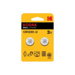 Piles bouton CR1220 Kodak lithium 3 V (lot de 2)
