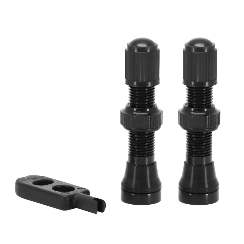 Valves tubeless Velox alu noir (paire) – Schrader 44 mm