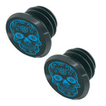 Bouchons de cintre VTT Switch Skull (paire) – Noir-bleu