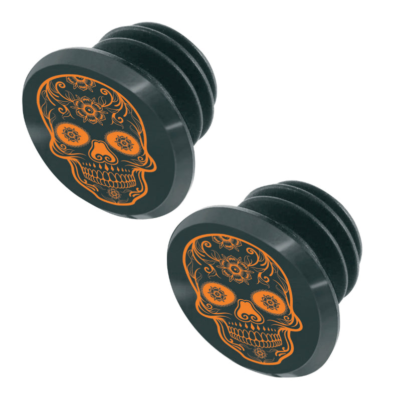 Bouchons de cintre VTT Switch Skull (paire) – Noir-orange