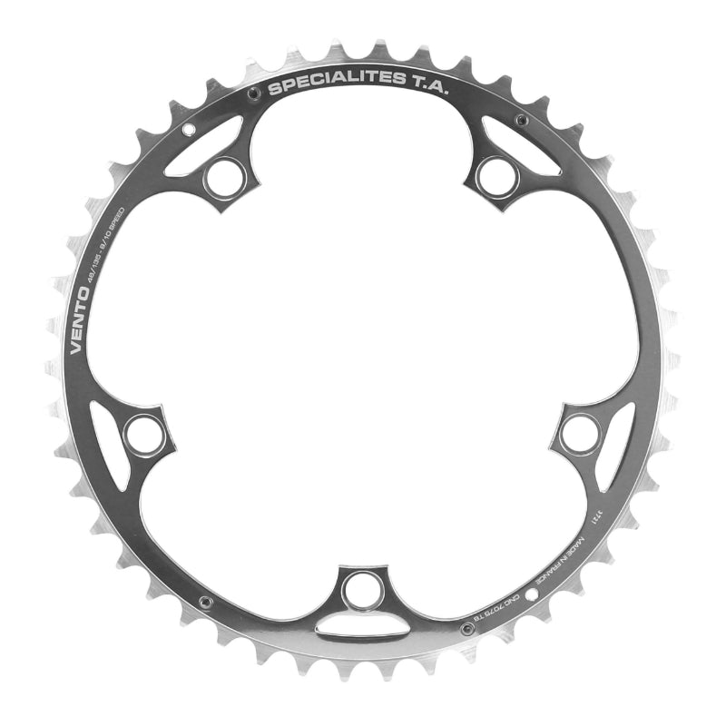 Plateau route TA Vento 5 br. 135 mm type Campagnolo extérieur argent 9-10 v – 46 dents