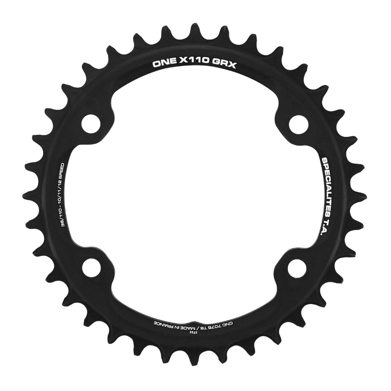 Plateau gravel TA X110 One 4 br. 110 mm pour Shimano GRX mono noir 10-11 v – 36 dents