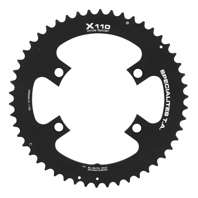 Plateau route TA X110 WS 4 br. 110 mm pour Shimano Tiagra 4700 extérieur noir 9-10 v – 50 dents