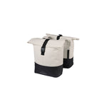 Sacoche double Cove 28-32 L BASIL – Crochets standard / Blanc cassé/noir