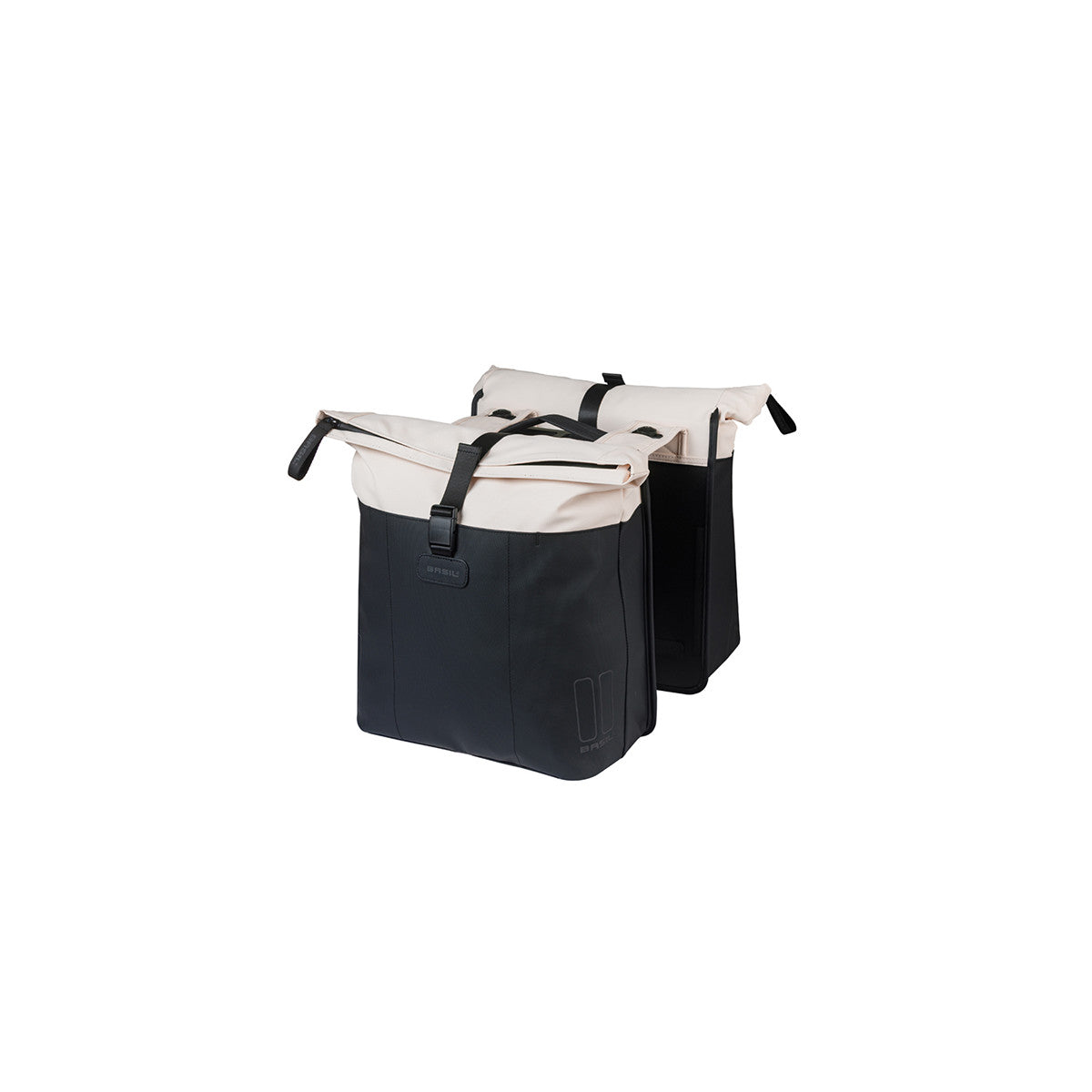 Sacoche double Vive 28-35 L BASIL – MIK / Blanc cassé/noir