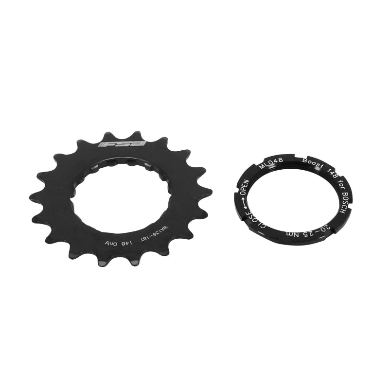 Pignon FSA compatible Bosch 18 dents noir avec déport 2,5 mm – vue 2