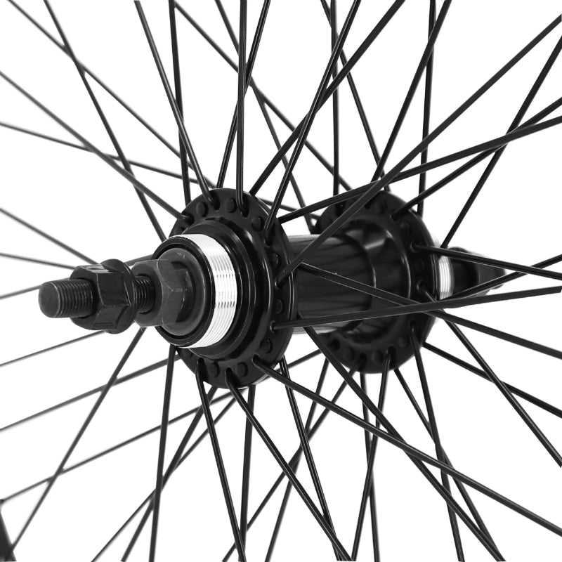Roue arrière BMX 20" noire moyeu flip-flop 48 rayons