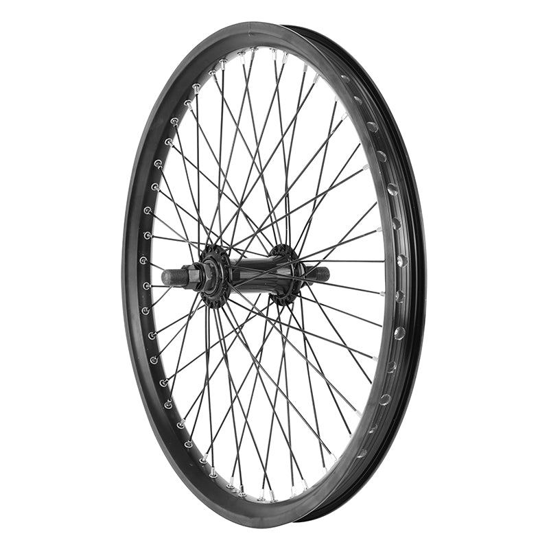Roue avant BMX 20" noire axe 14 mm 48 rayons
