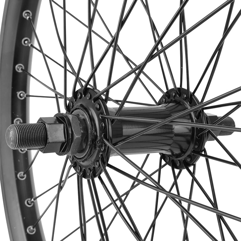 Roue avant BMX 20" noire axe 14 mm 48 rayons – vue 3