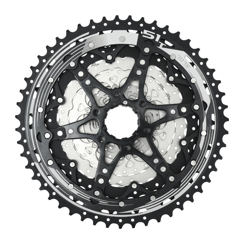Cassette Sunrace MZ603 12 vitesses 11-51 VTT argent compatible Shimano