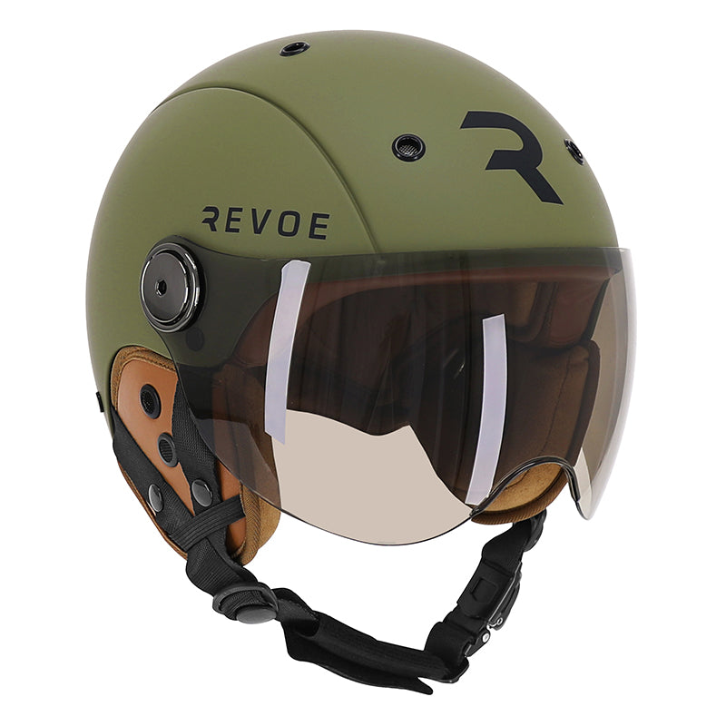 Casque urbain Revoe Premium écran réglable – Kaki mat 57-58