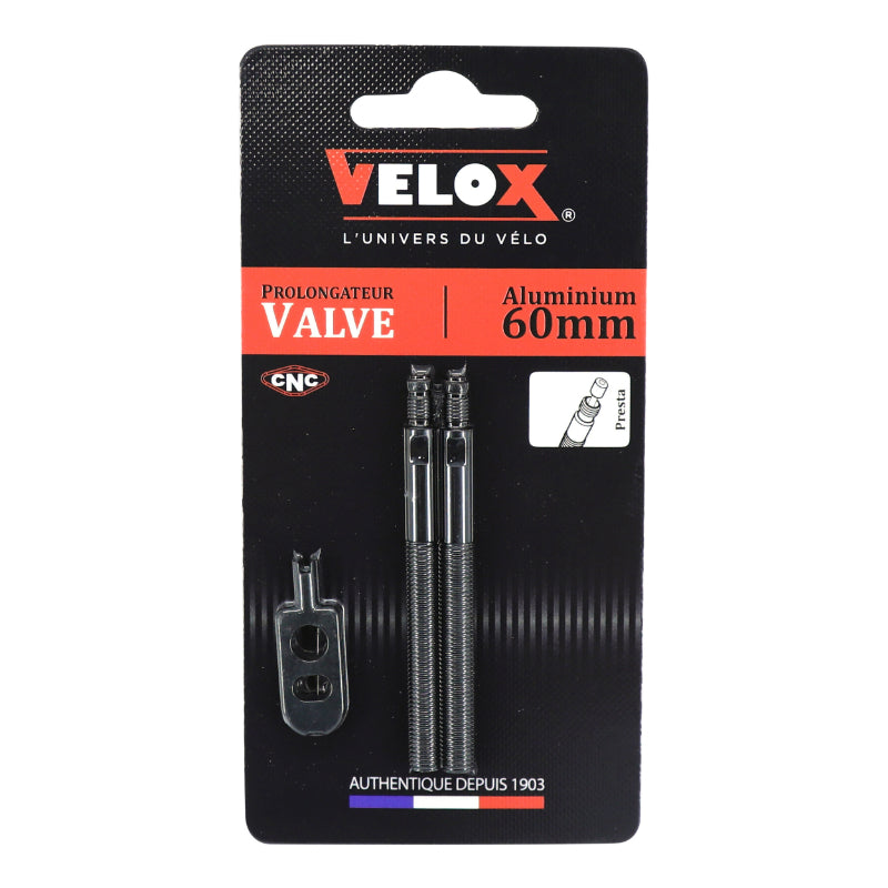 Prolongateurs de valve Presta Velox (paire) – 60 mm