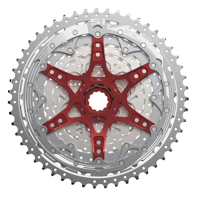 Cassette Sunrace MZ903 12 vitesses 11-51 VTT argent compatible Shimano