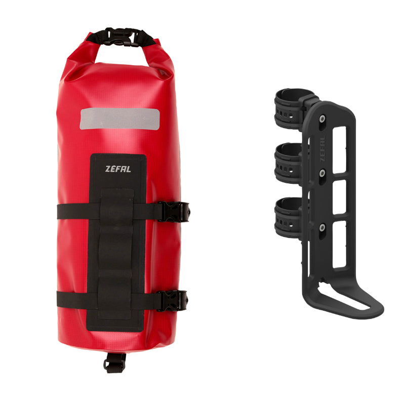 Sacoche de fourche Zefal Z Adventure Fork Pack 6 L rouge avec support – vue 8